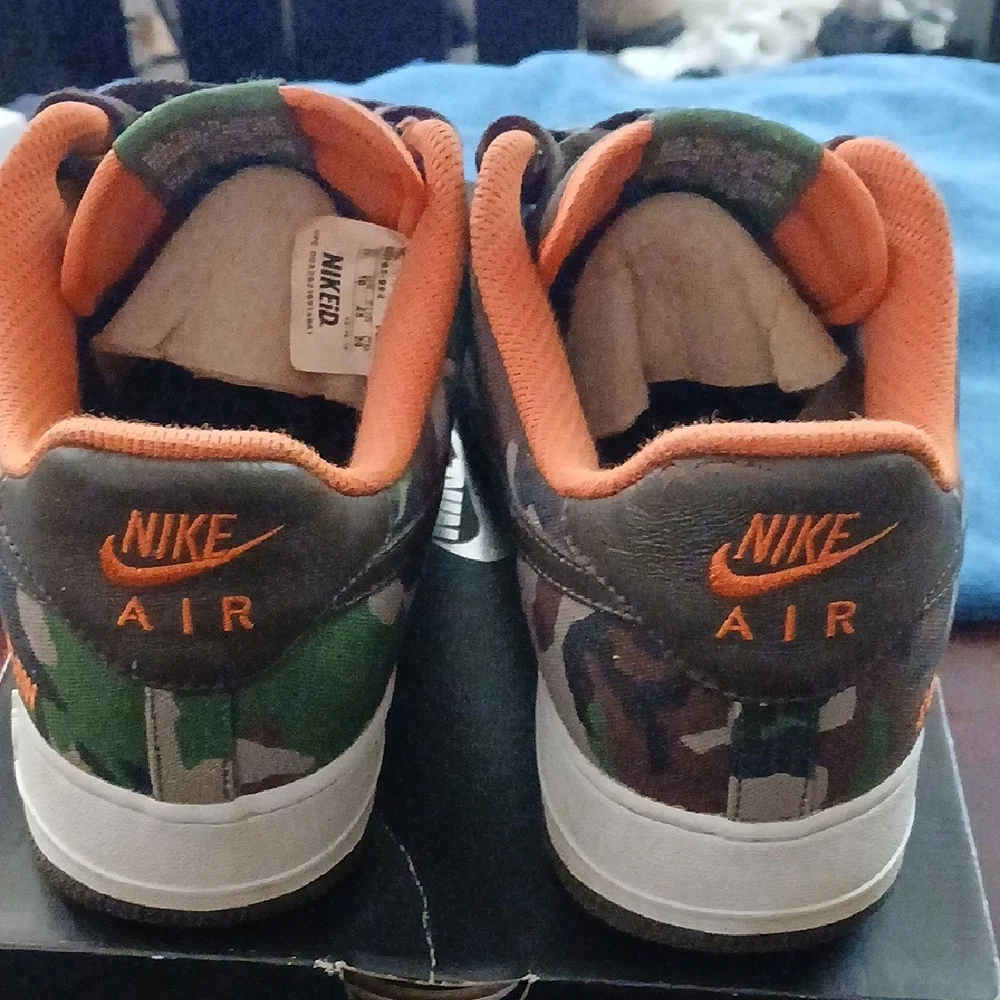 Nike Camo Air Force 1 Sneakers - Green/Brown/Orange - Picture 8 of 8